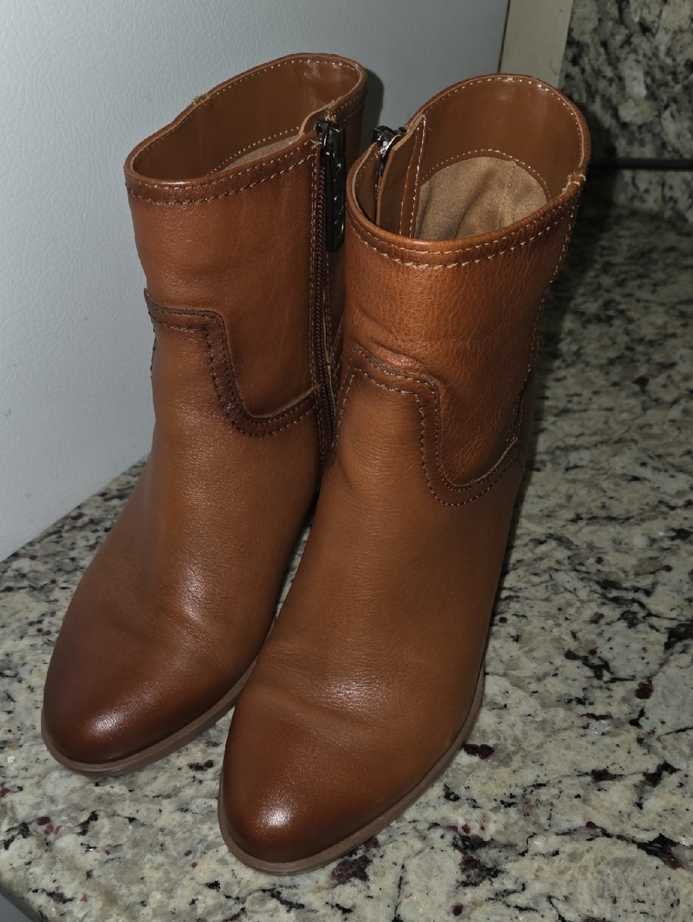 Naturalizer Kalina Ankle Boots Booties Cider Spice Brown Leather Women's Size 6 - Picture 9 of 14